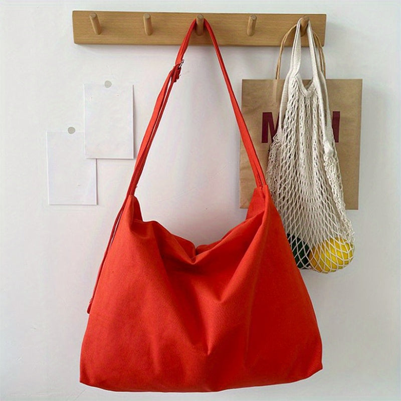 Large Capacity Hobo Shoulder Bag Solid Crossbody Bag