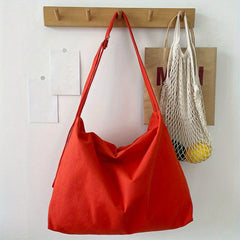 Large Capacity Hobo Shoulder Bag Solid Crossbody Bag
