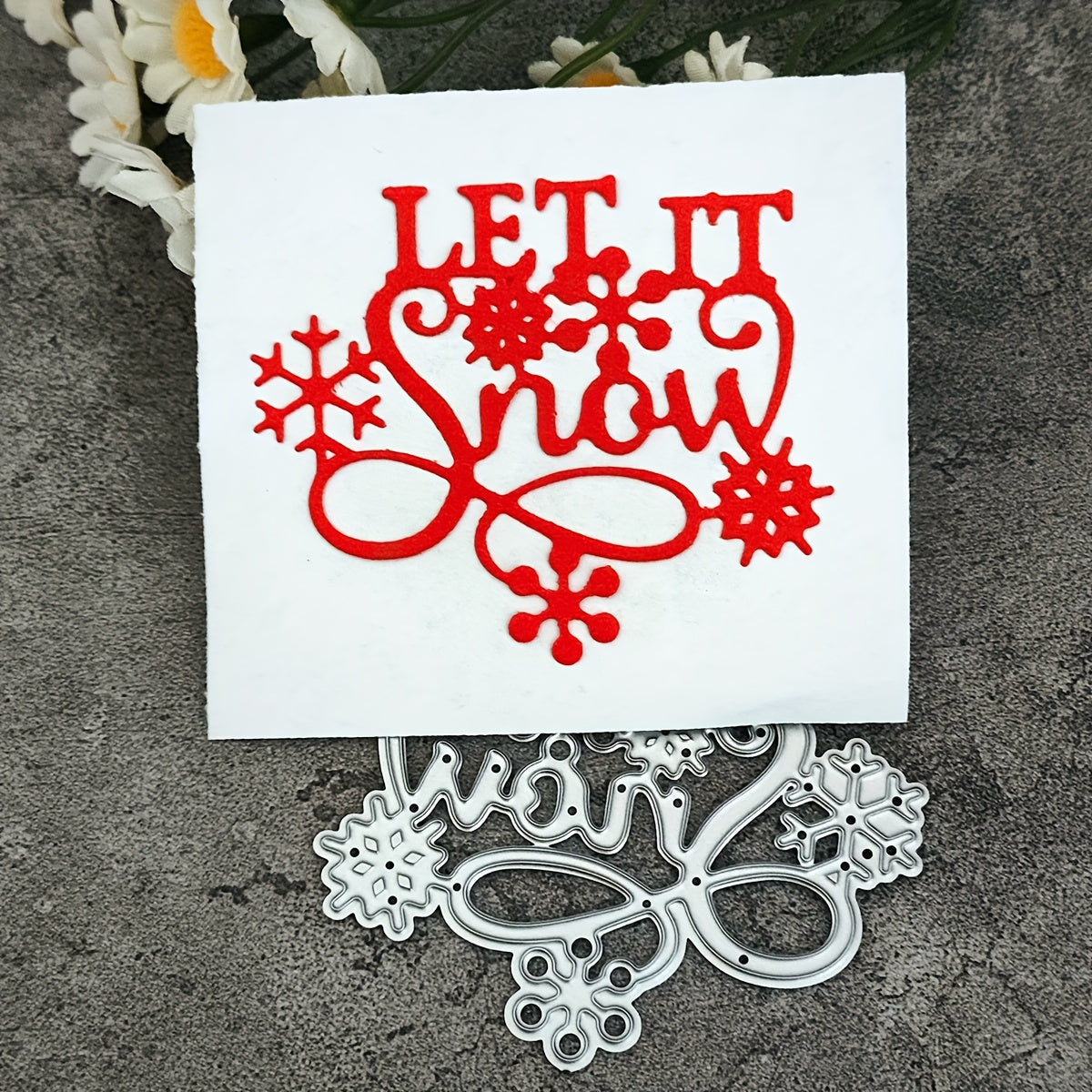 Let It Snow Cutting Die For Scrapbooking Blade Background Stencil Card