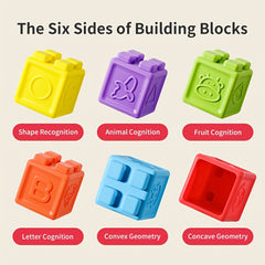 12pcs Large Building Blocks Shapes Letters Fruits Animals Vibrant Col