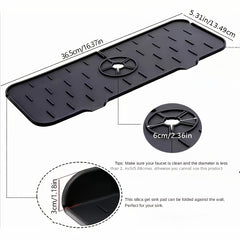 Silicone Faucet Drain Mat Kitchen Waterproof Dry Drain Pad Bathroom Countertop