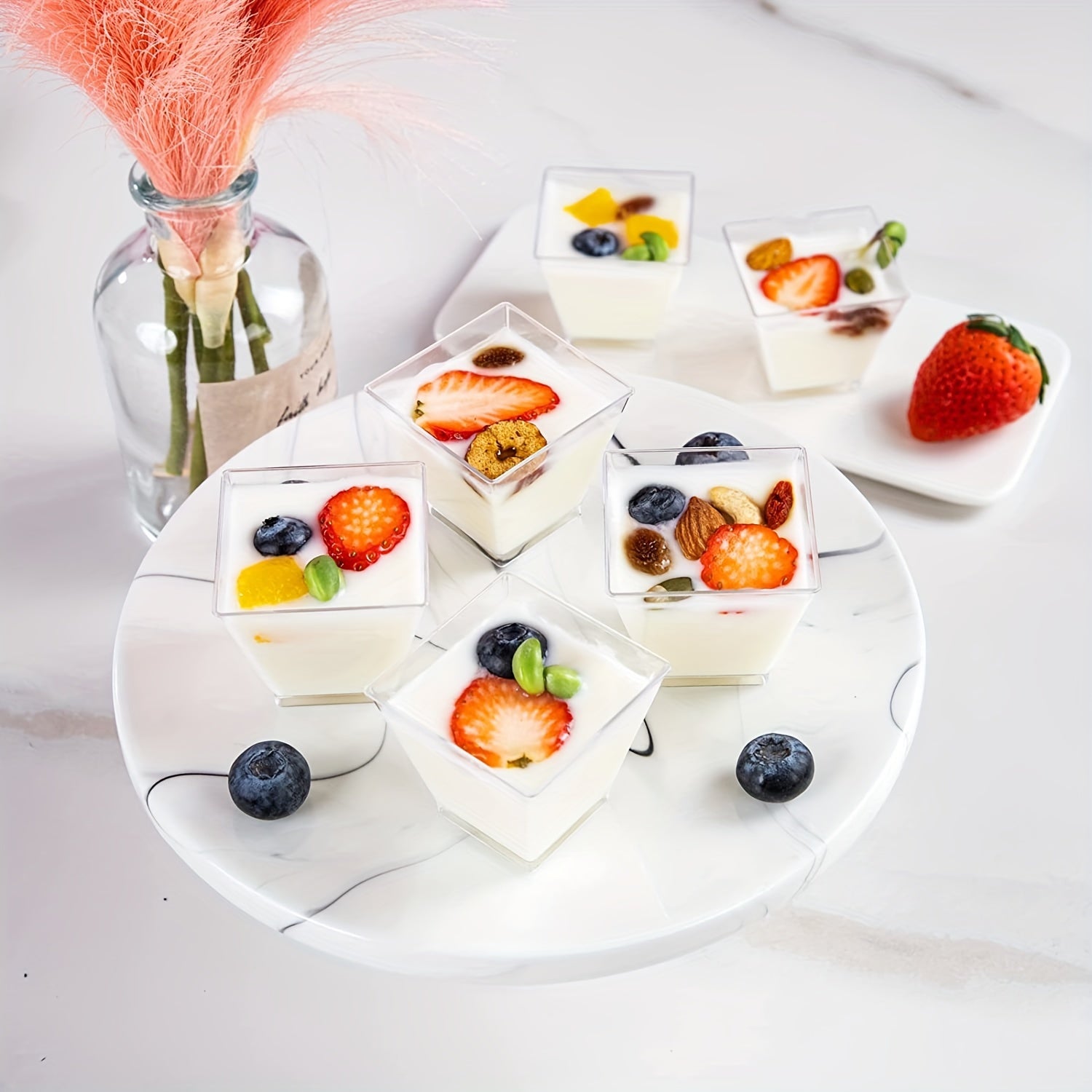 10pcs Square Mousse Cup Disposable Cake Cup Party Supplies