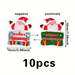 10pcs Christmas Candy Gift Decoration Packaging Bag Holiday Party Candy Bag