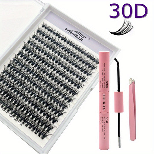 240pcs Clusters Lashes Kit With Bond Sealant Tweezer 0 07 D Curling Mix 9 16mm