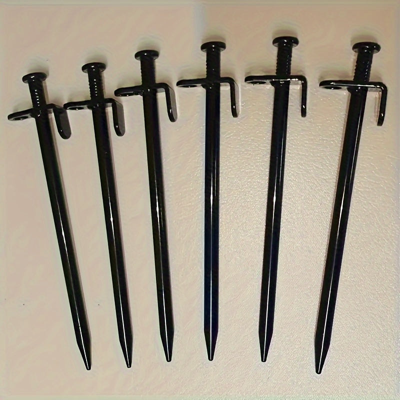 6pcs Camping Tent Pegs Beach Stakes Portable Outdoor Tent Nails