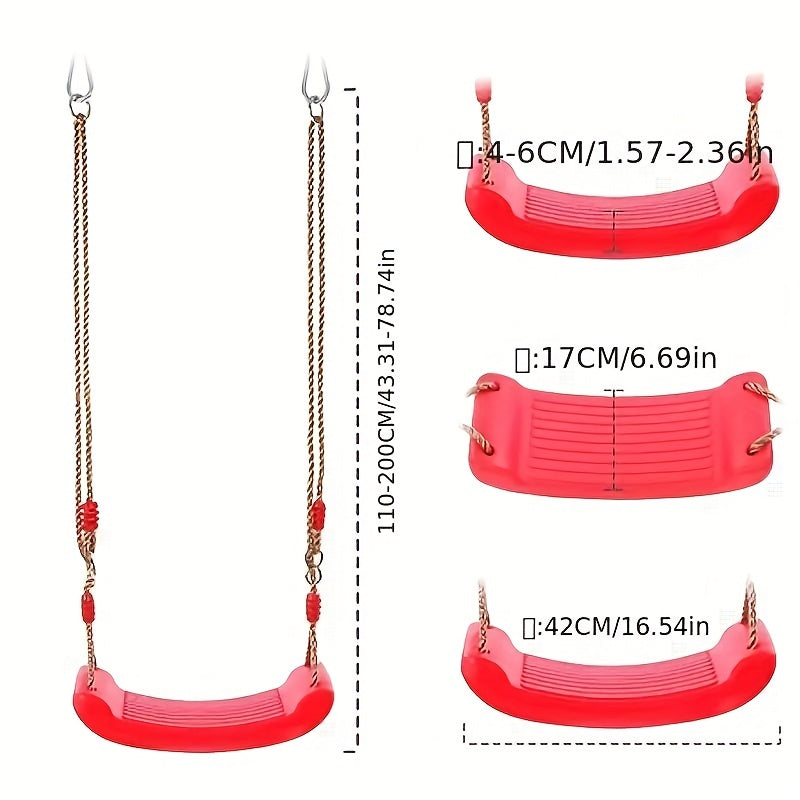 Outdoor Kids Swing Seat With Adjustable Rope