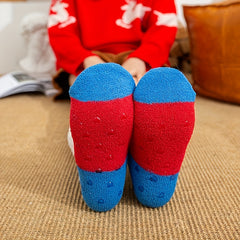 Christmas Print Fuzzy Socks Women's Mid Tube Stockings