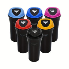 Triangle Car Trash Can with Lid and 3 Storage Pockets