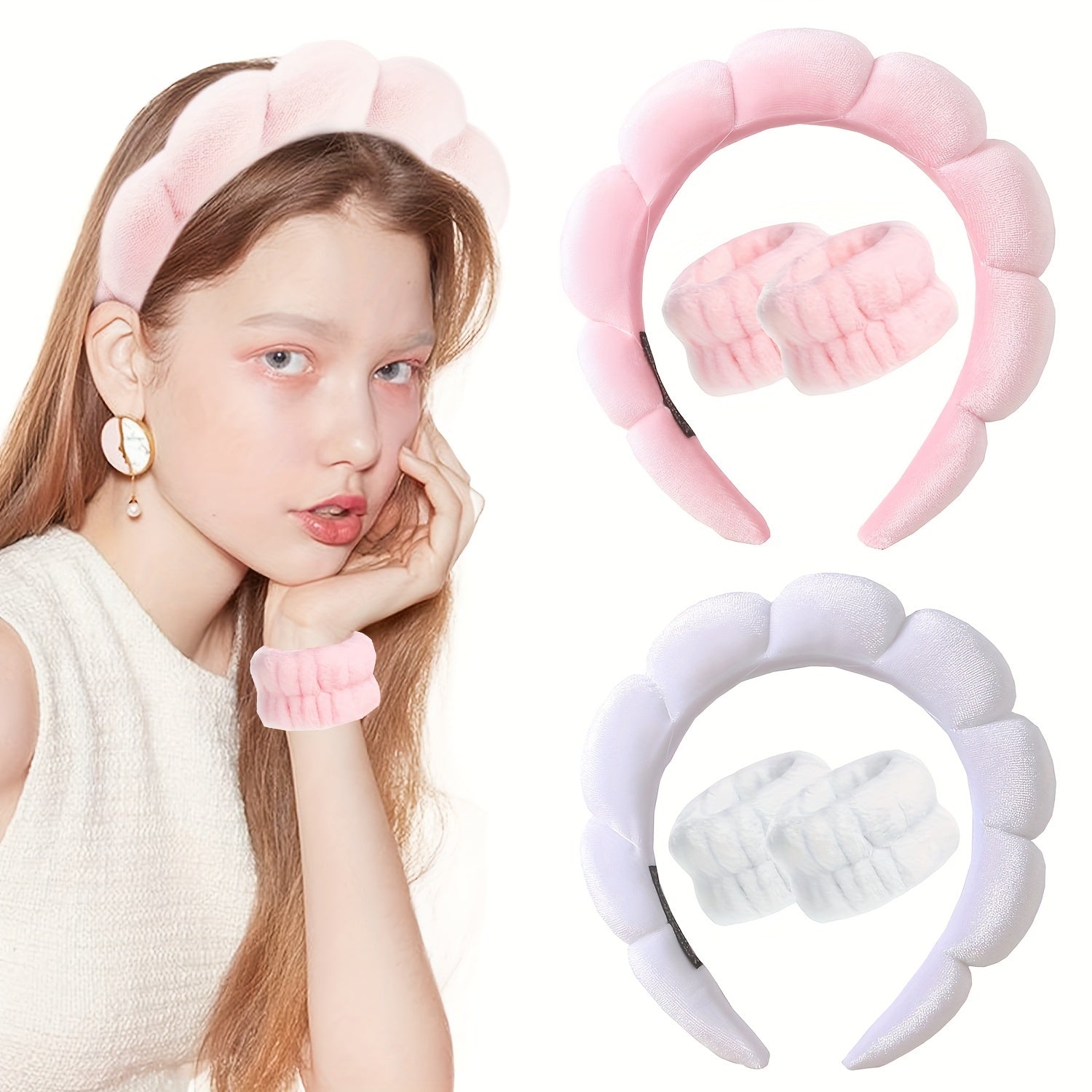 Minimalist Solid Hair Hoop Wide Sponge Bath Headband Non Slip