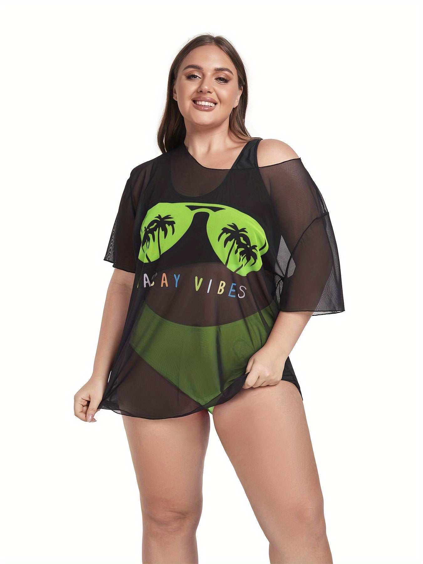  Racer Back Tank Bra & Panty Bikini Set with Cover Up Swimsu