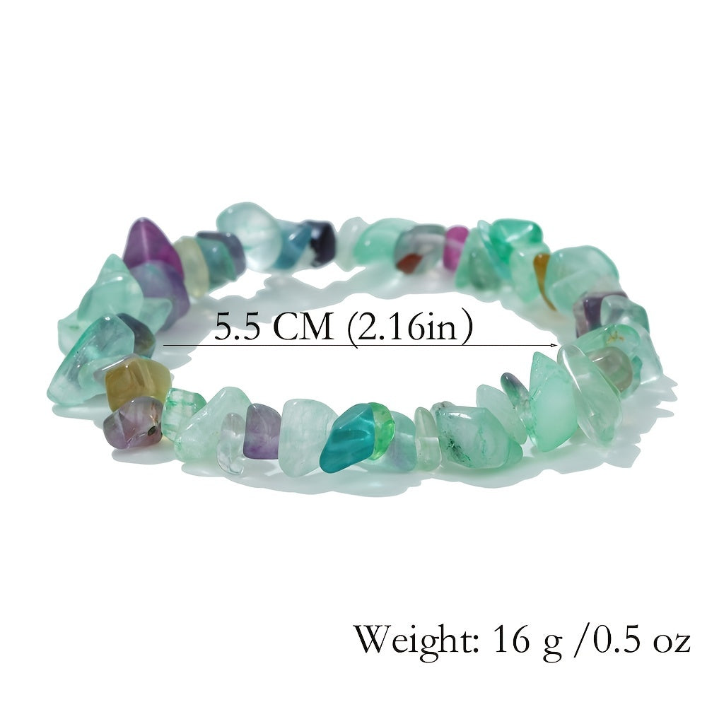 Natural Stone Crystal Gravel Bracelet Citrine Hand String Elastic Bracelet