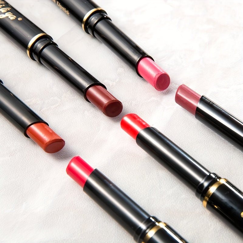 6 Slim Tube Lip Balm Lipstick Long Lasting Waterproof Durable Nude Gloss