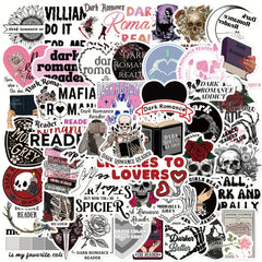 50pcs Dark Romance Readers Sticker Vinyl Waterproof Scrapbook Laptop
