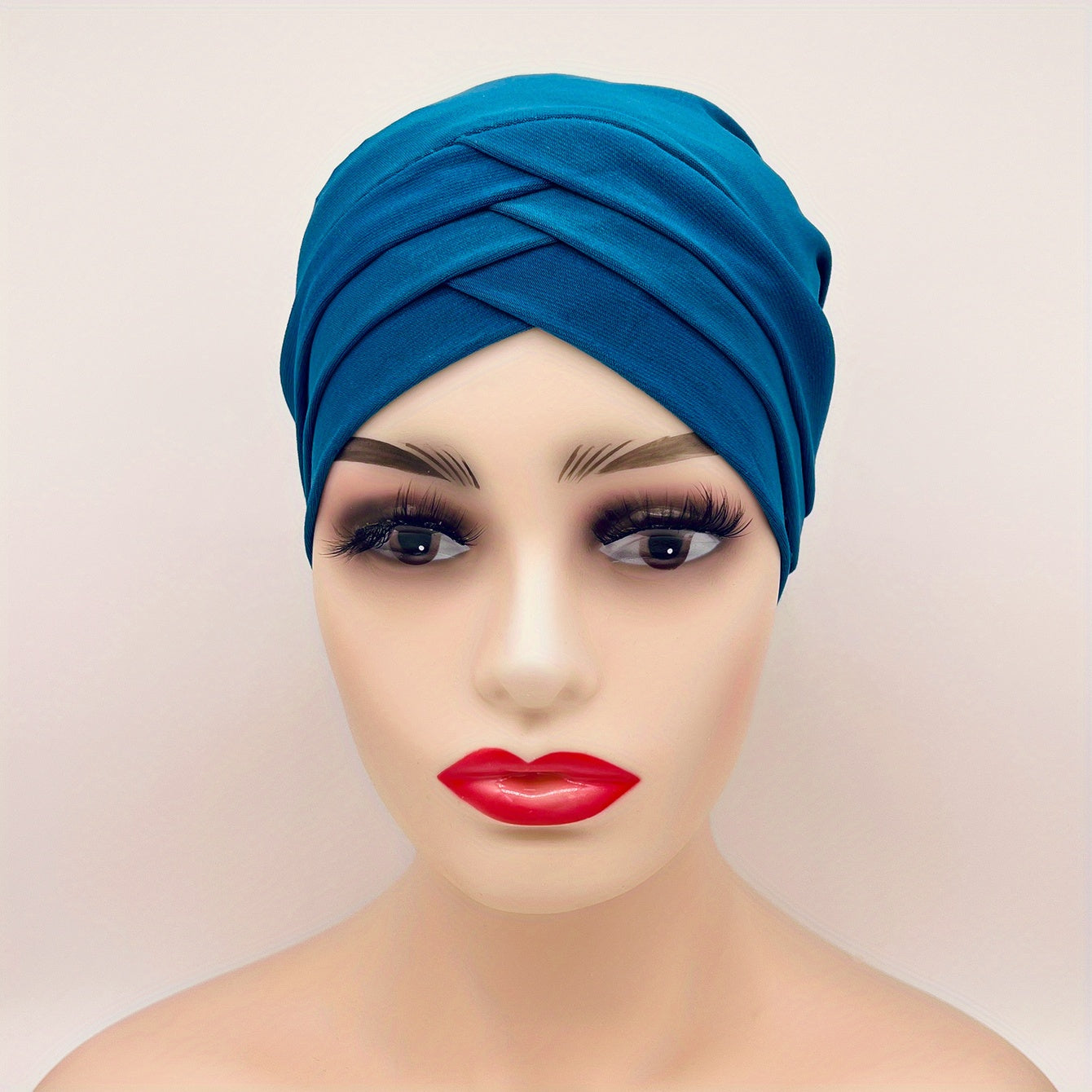 Three Layer Cross Turban Cap Solid Casual Head Wrap Bonnet