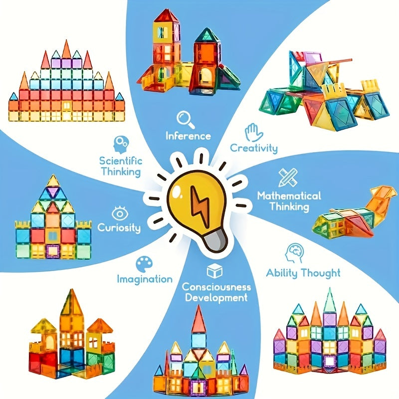 Magnetic Tile Building Blocks Transparent Magnetic Building Blocks