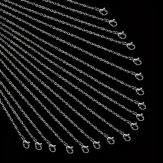 20pcs Stainless Steel Necklace Cable Chains Lobster Clasps DIY Jewelry Making