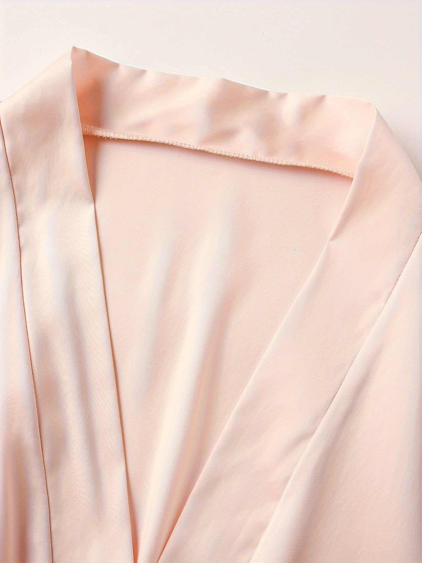  Solid Long Sleeve Cooling Fabric Robe with Belt