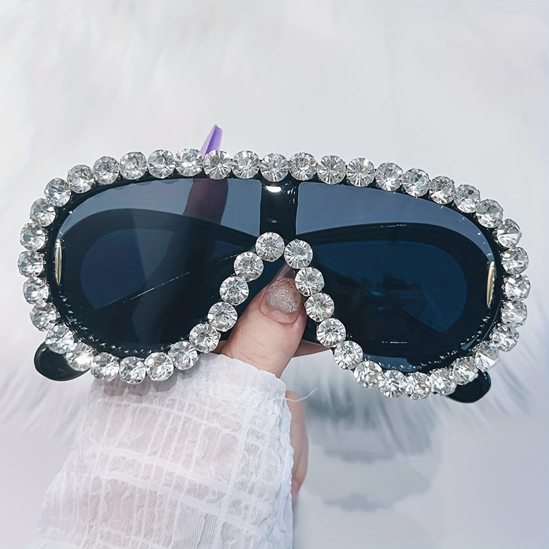 Y2K Rhinestone Sunglasses UV400 Sun Shades