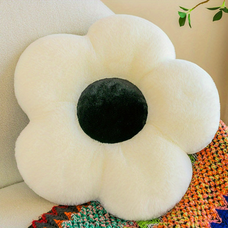 Soft Rabbit Fur Flower Pillow for Bedroom, Office Chair & Sofa Decorations