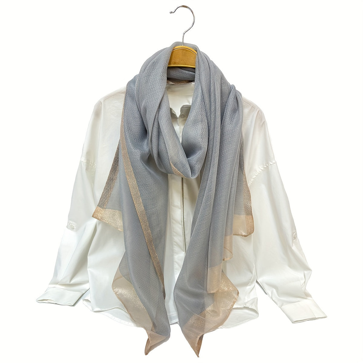 Silk Block Scarf Causal Shawl Thin Breathable Windproof Head Wrap