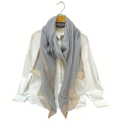 Silk Block Scarf Causal Shawl Thin Breathable Windproof Head Wrap