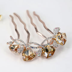 Rhinestone Flower Hair Comb Butterfly Hair Accessory