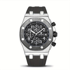 Men's 3-Eye Multifunction Silicone Strap Watch