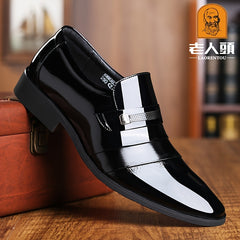 LAORENTOU Men's Pointed Toe Oxford Shoes Leather Dress Shoes