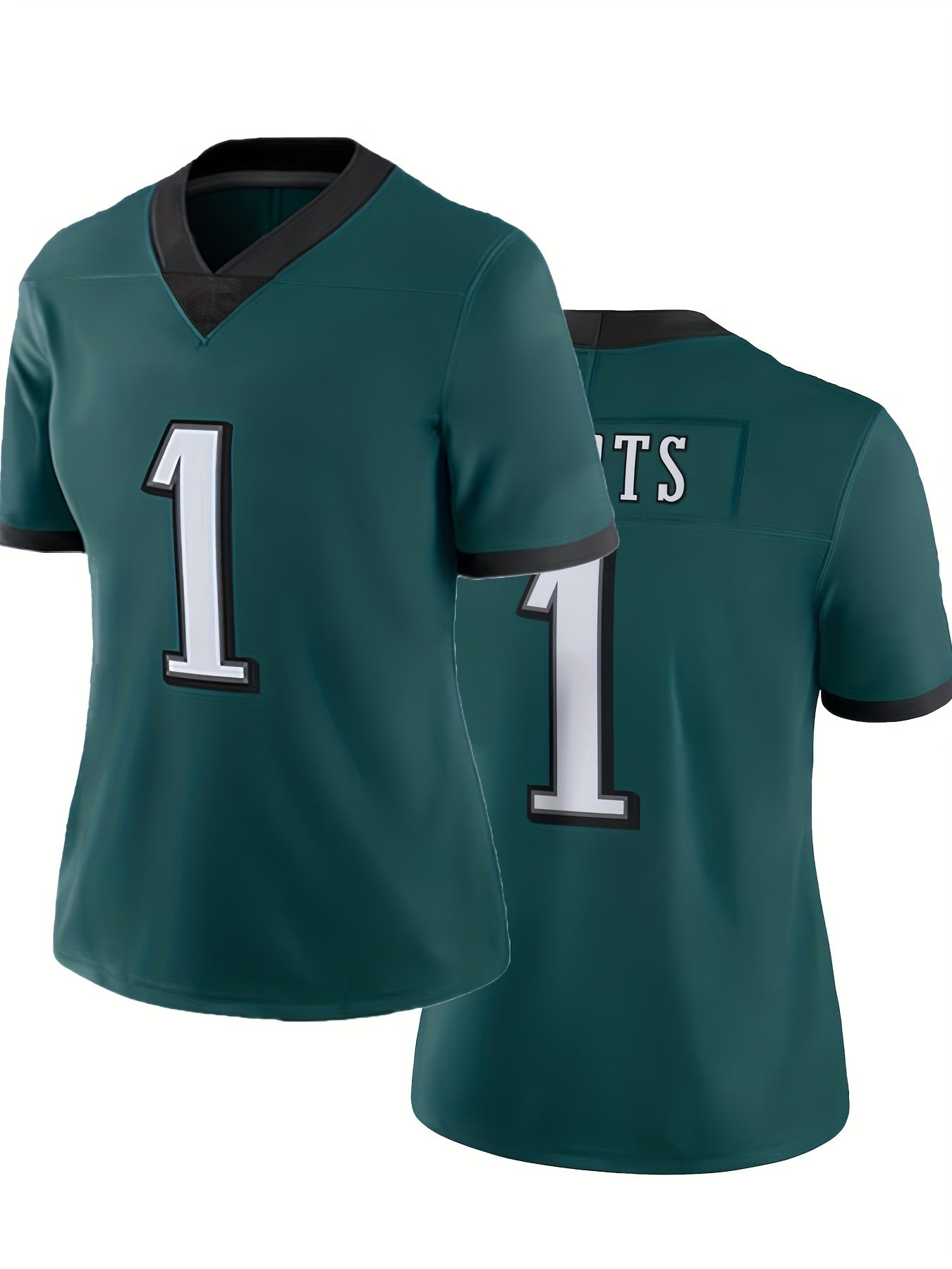 Women's American Football Jersey Embroidered V Neck Short Sleeve T-shirt