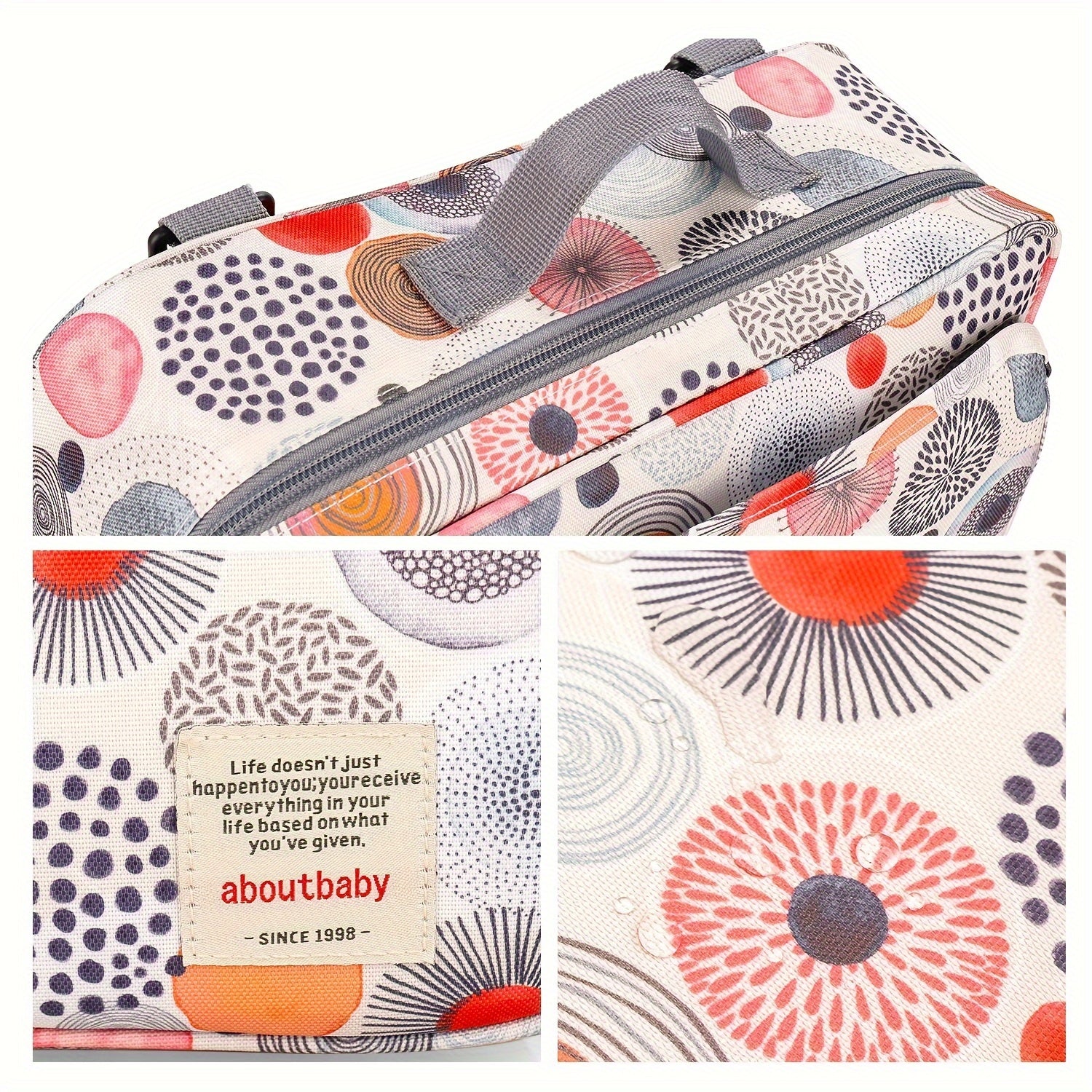 Waterproof Diaper Bag with Random Zero Wallet & Keychain
