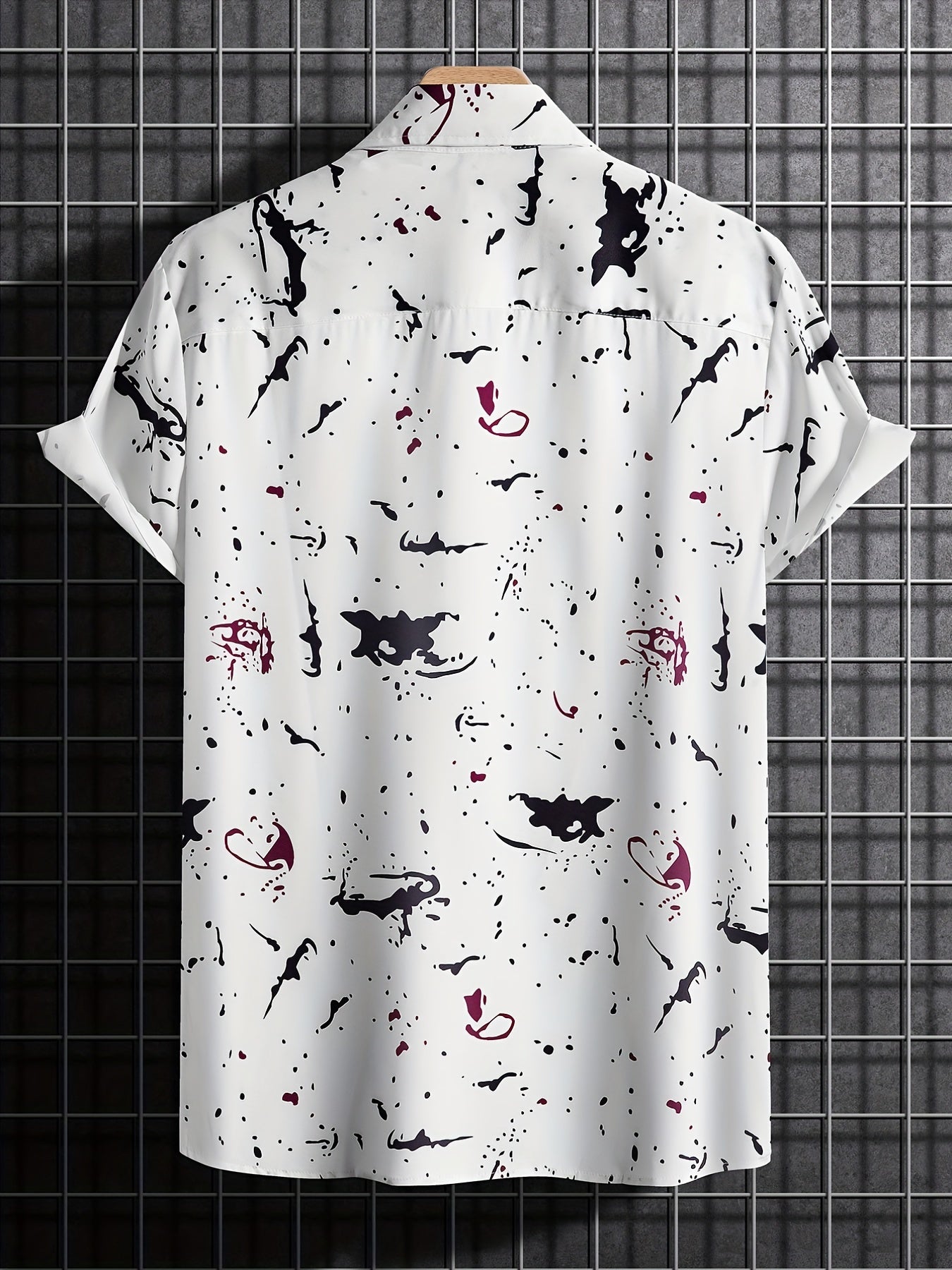 Paint Splatter Pattern Hawaiian Shirt for Summer Vacation