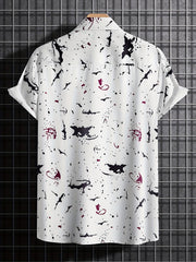 Paint Splatter Pattern Hawaiian Shirt for Summer Vacation