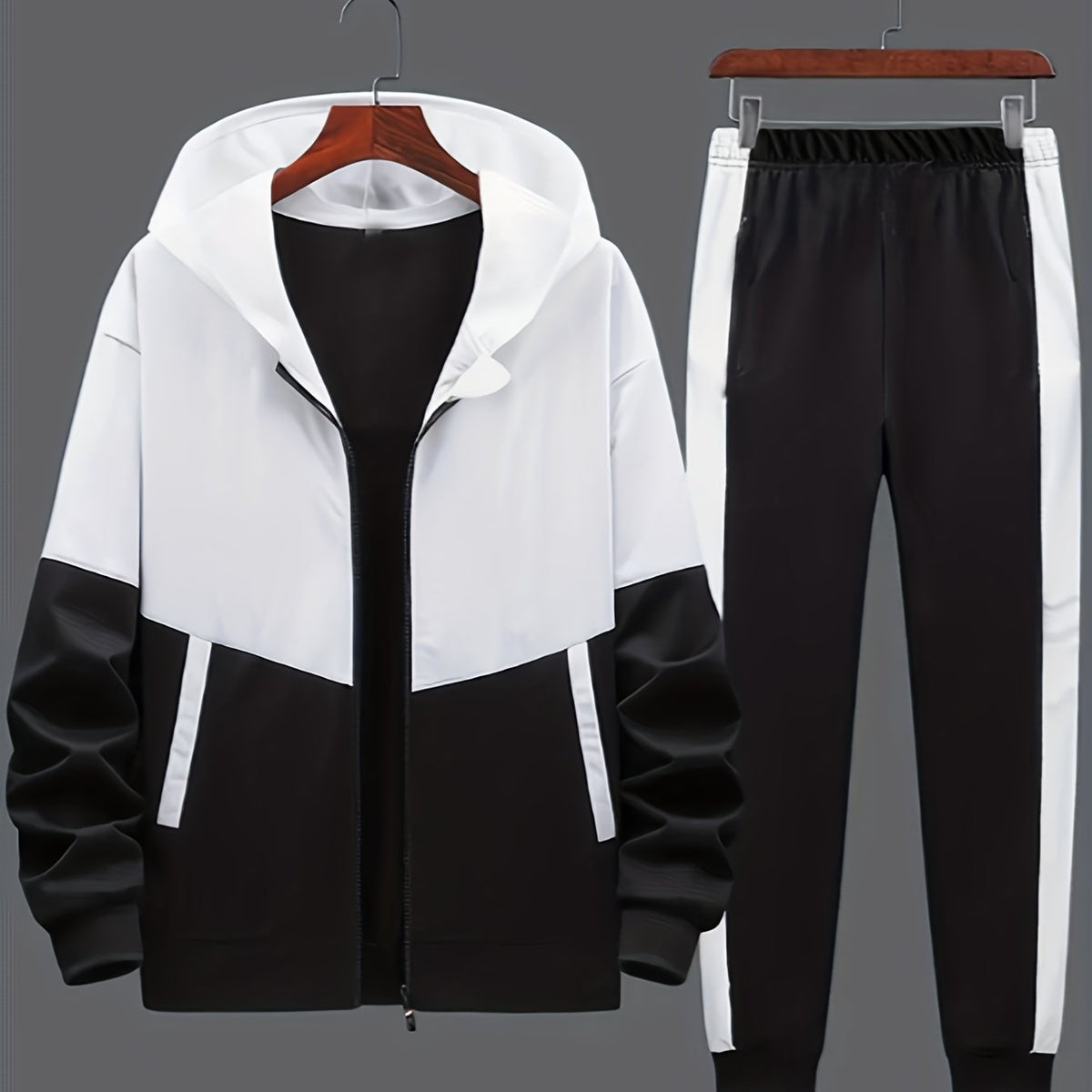 Boys Zip Hoodie & Sweatpants Set Casual Kids Clothes