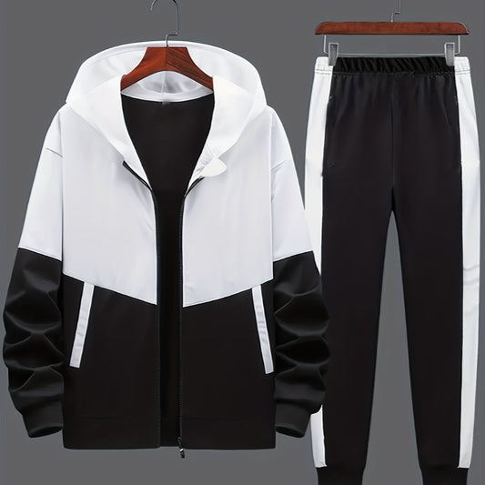 Boys Zip Hoodie & Sweatpants Set Casual Kids Clothes