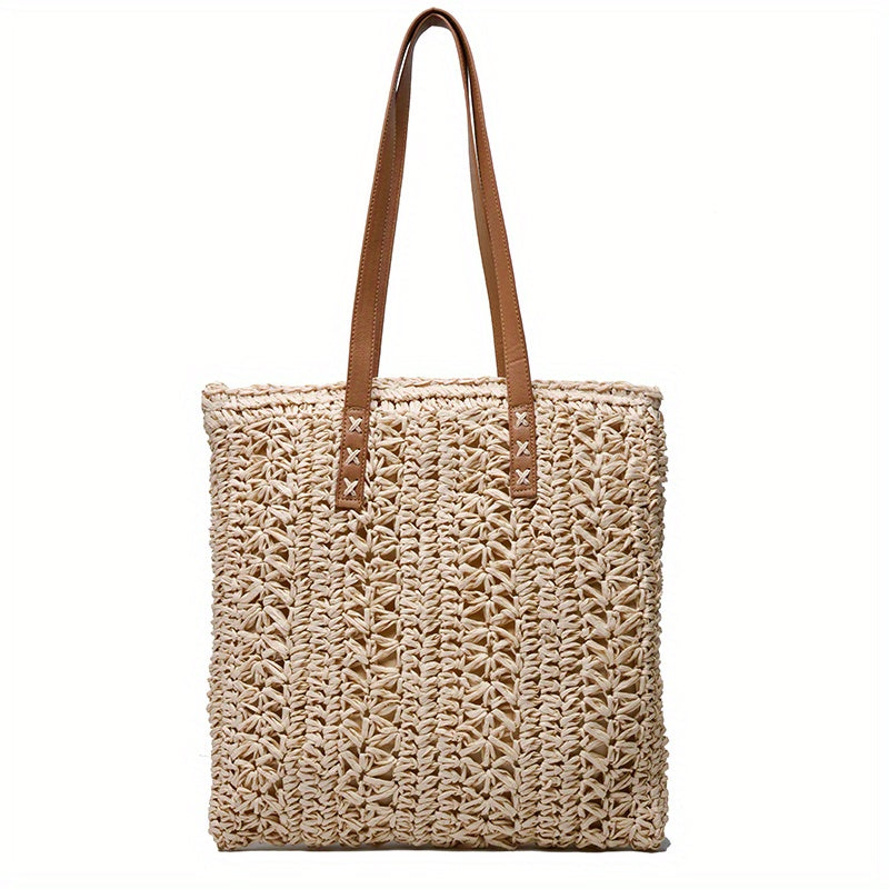 Summer Straw Beach Tote Bag Large Capacity Shoulder Handbag