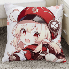 Anime Game Character Velvet Pillow Cover Soft Peach Skin Cushion 17.7x17