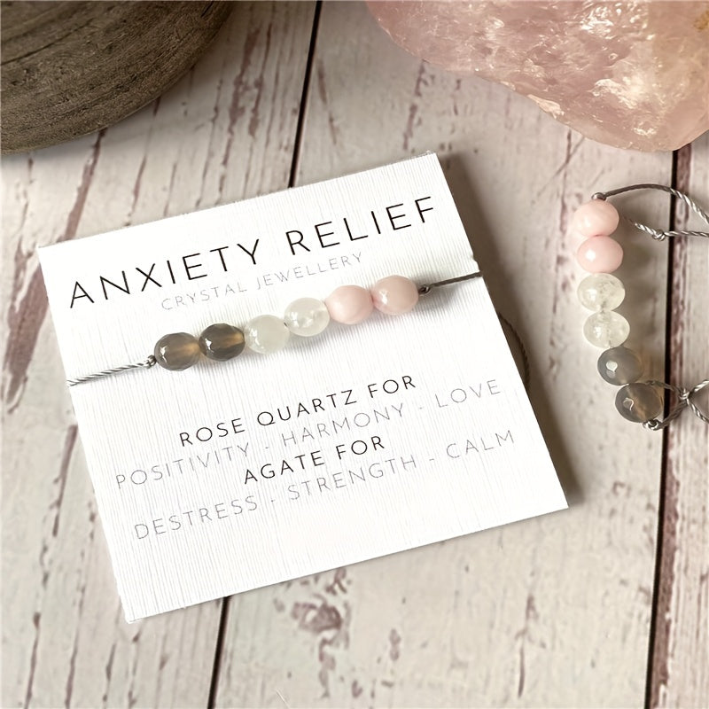 Pink Faux Crystal Anklet Energy Bracelet for Relaxation & Healing