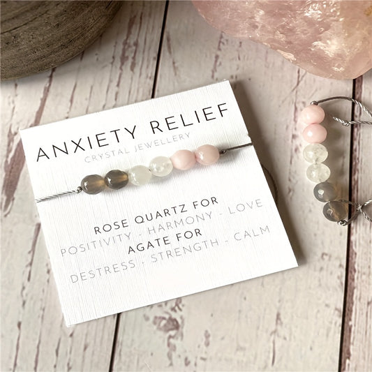 Pink Faux Crystal Anklet Energy Bracelet for Relaxation & Healing