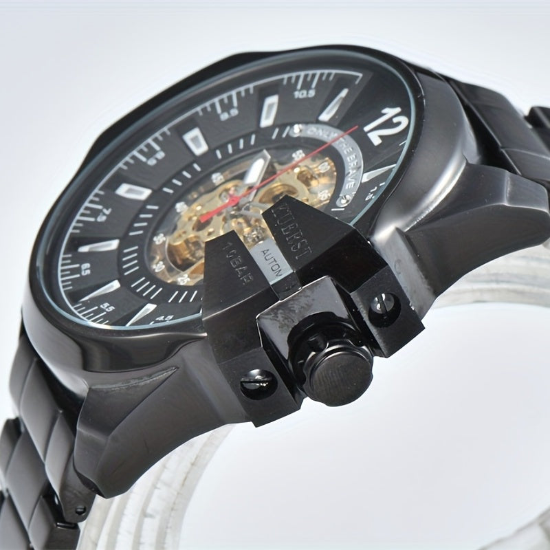 KUERST Steel Strap Automatic Mechanical Waterproof Business Watch