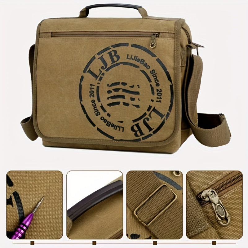 Retro Dirty Resistant Messenger Bag Large Capacity Canvas Shoulder Bag