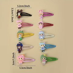 10pcs Colorful PVC Hair Clips for Girls Women