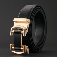 Men's Casual PU Leather Belt Automatic Buckle Belt
