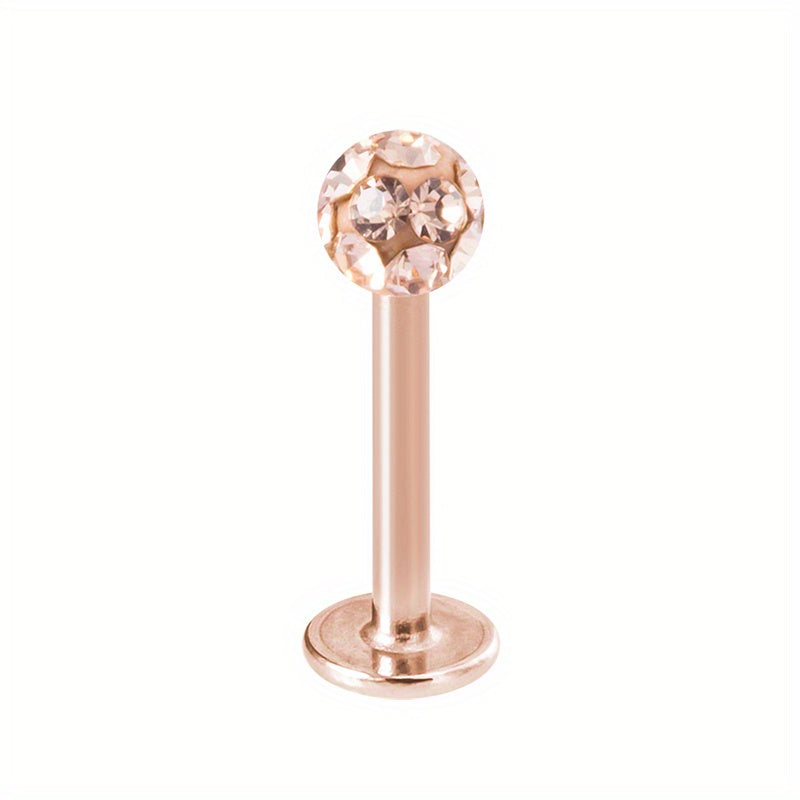 8mm Crystal Stud Lip Ring Rhinestones Cartilage Piercing Body Jewelry