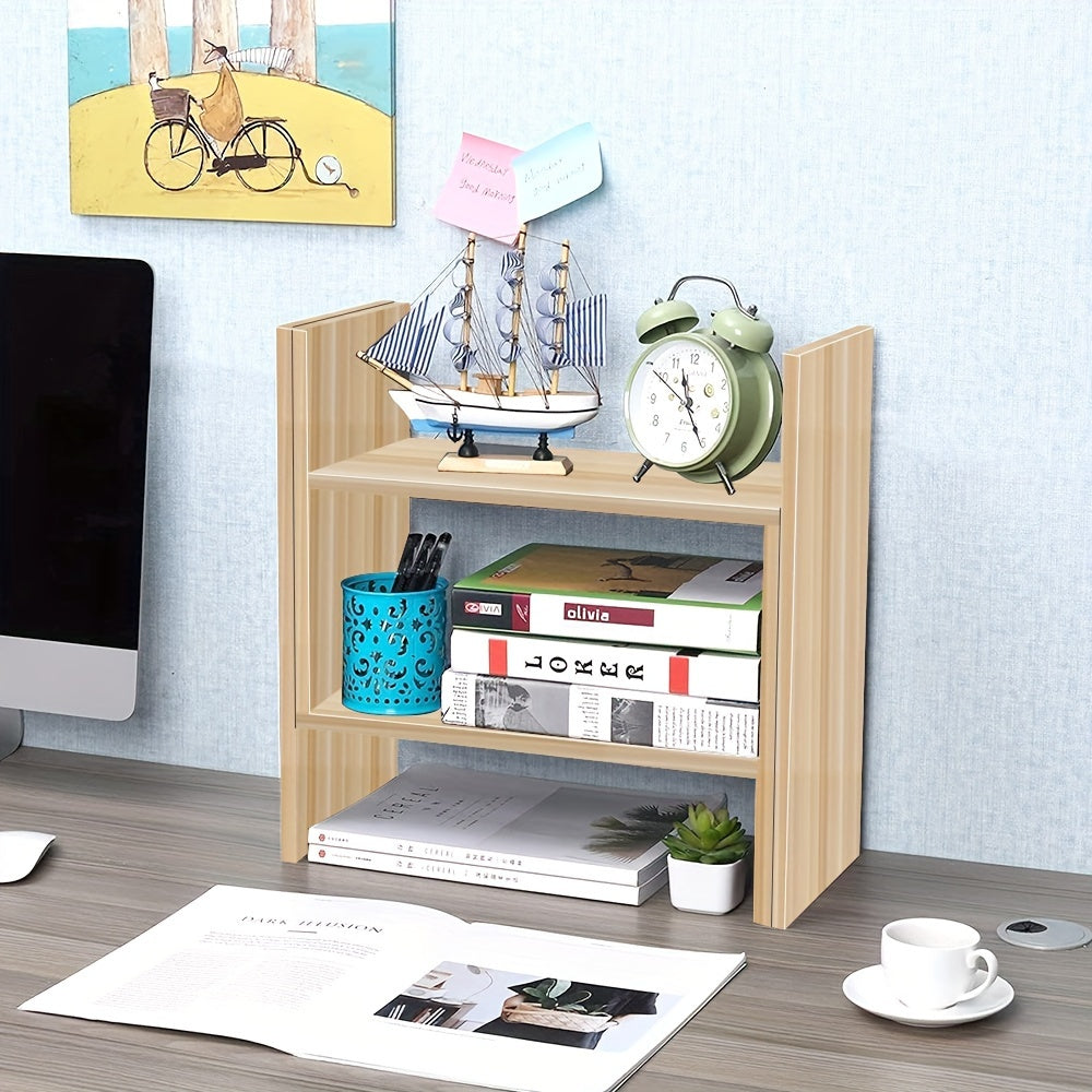 Wooden Desktop Organizer Storage Rack Shelf for Office Home Decor