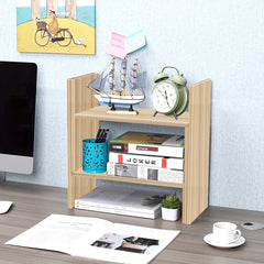 Wooden Desktop Organizer Storage Rack Shelf for Office Home Decor
