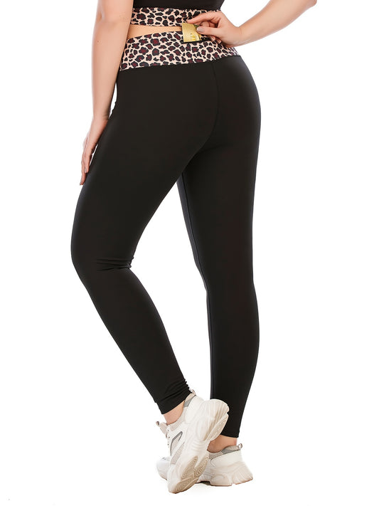  Leopard Print Yoga Leggings With Pocket