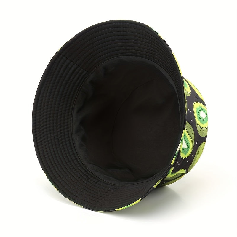 Men's Sunscreen Sunshade Sun Hat Fruit Pattern Print Double-sided Bucket Hat