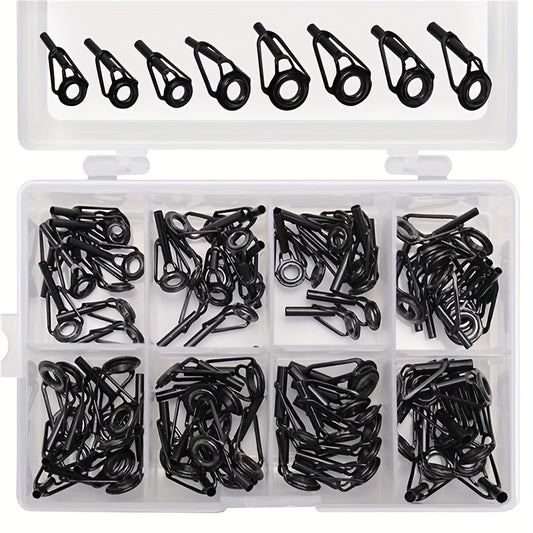 8pcs Ceramic High Carbon Steel Top Ring Guide Eye Set for Lure Rod