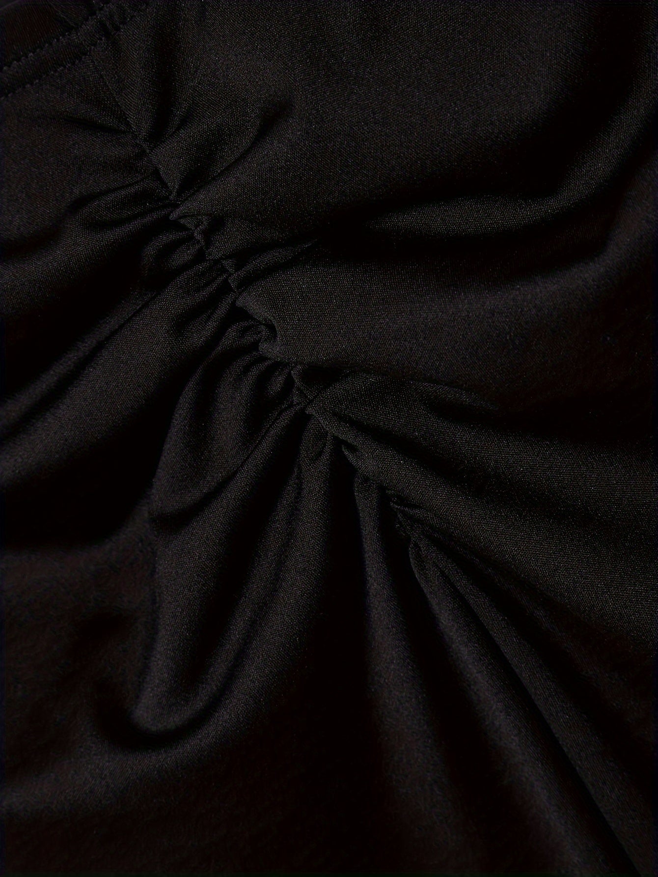  Solid Ruched Flared Leg Trousers