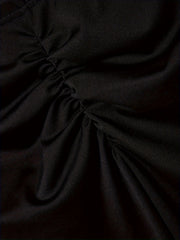  Solid Ruched Flared Leg Trousers